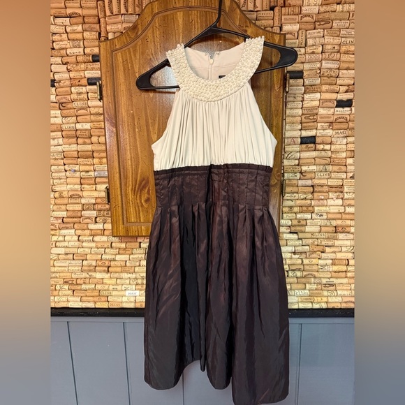 Vintage Y2K Jessica Howard Pearl high neck short prom/gown size 8P - Picture 1 of 7